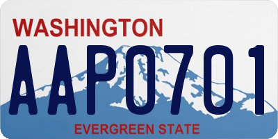 WA license plate AAP0701