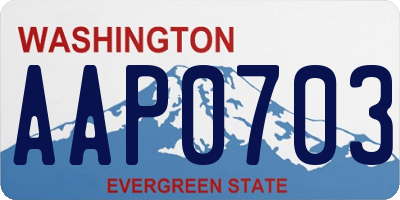 WA license plate AAP0703