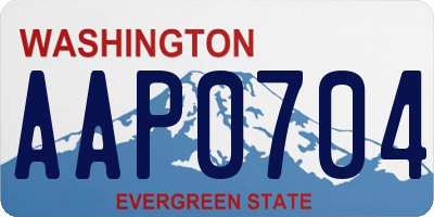 WA license plate AAP0704