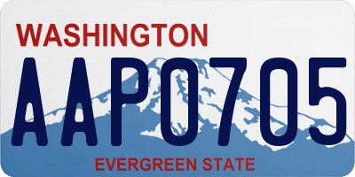 WA license plate AAP0705