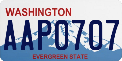 WA license plate AAP0707