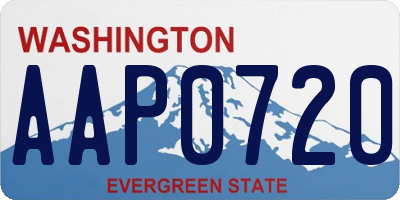 WA license plate AAP0720
