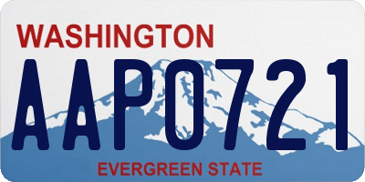 WA license plate AAP0721