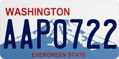 WA license plate AAP0722