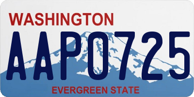 WA license plate AAP0725