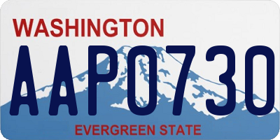 WA license plate AAP0730
