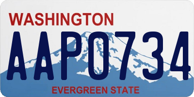 WA license plate AAP0734