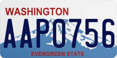 WA license plate AAP0756