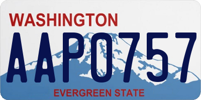 WA license plate AAP0757