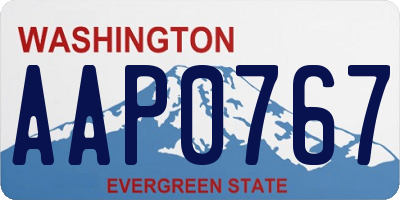WA license plate AAP0767