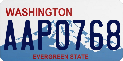 WA license plate AAP0768