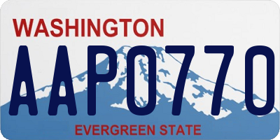 WA license plate AAP0770