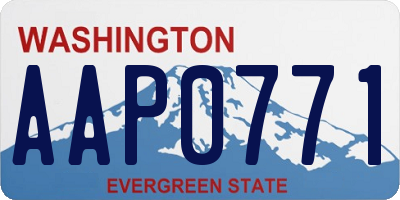 WA license plate AAP0771