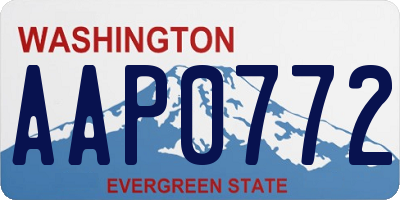 WA license plate AAP0772