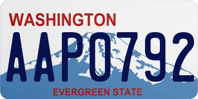 WA license plate AAP0792