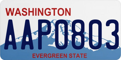 WA license plate AAP0803