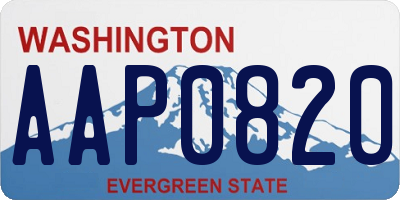 WA license plate AAP0820
