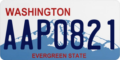 WA license plate AAP0821