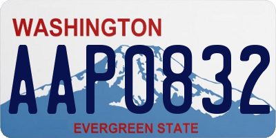 WA license plate AAP0832