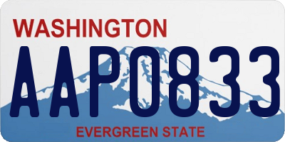 WA license plate AAP0833