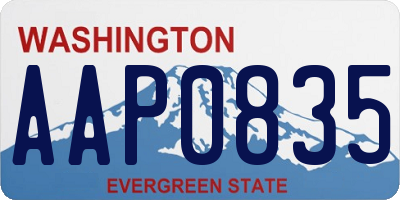 WA license plate AAP0835