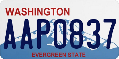 WA license plate AAP0837