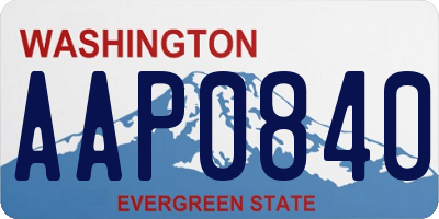 WA license plate AAP0840