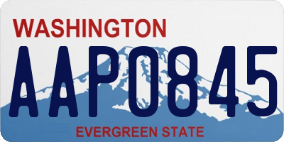 WA license plate AAP0845