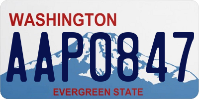WA license plate AAP0847