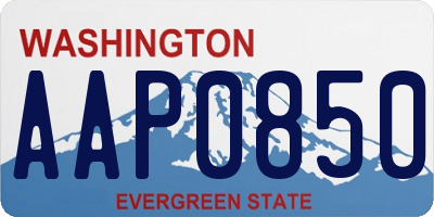 WA license plate AAP0850