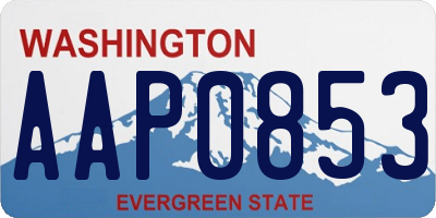 WA license plate AAP0853