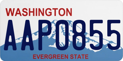 WA license plate AAP0855