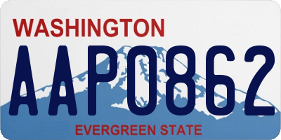 WA license plate AAP0862