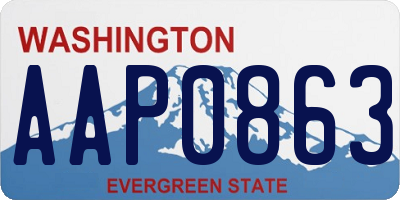 WA license plate AAP0863