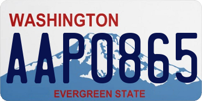 WA license plate AAP0865