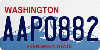WA license plate AAP0882