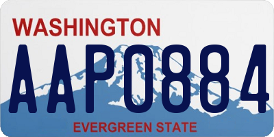 WA license plate AAP0884