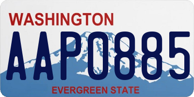 WA license plate AAP0885