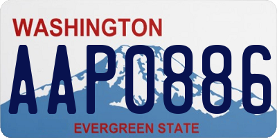 WA license plate AAP0886