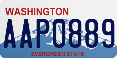 WA license plate AAP0889