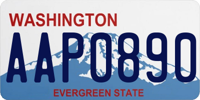 WA license plate AAP0890