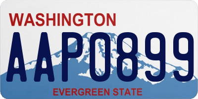 WA license plate AAP0899