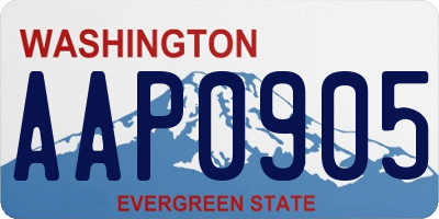 WA license plate AAP0905