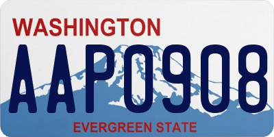 WA license plate AAP0908