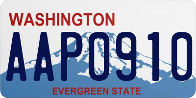 WA license plate AAP0910