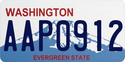 WA license plate AAP0912