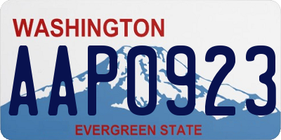 WA license plate AAP0923