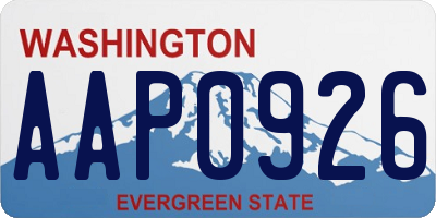 WA license plate AAP0926