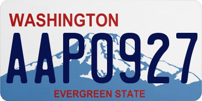 WA license plate AAP0927