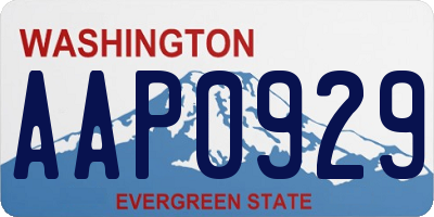 WA license plate AAP0929